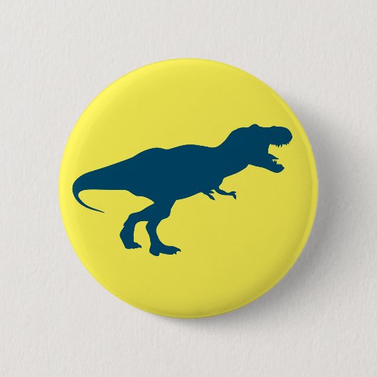 Dino Kleurrijk Geel Ronde Button 5,7 Cm (Voorkant)