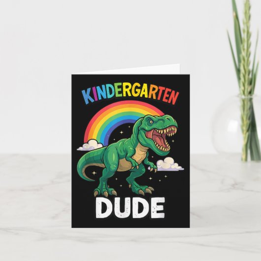 Dino kleuterschool verjaardag derde dinosaurus ter kaart (Voorkant)