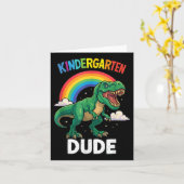 Dino kleuterschool verjaardag derde dinosaurus ter kaart (Gele Bloem)
