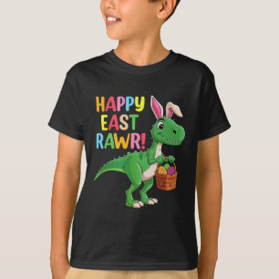 Dino Konijn Oor Happy Pasen Eierenjacht Jongens Me T-shirt
