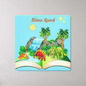 Dino Land lezen is leuk popup boek Canvas Afdruk (Voorkant)