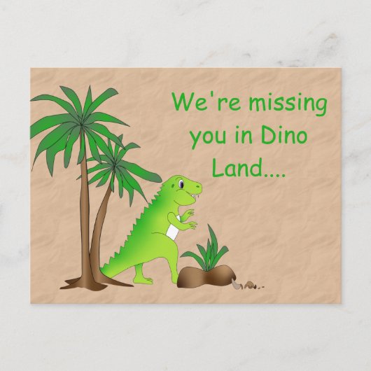 Dino Land Schattige Dino Briefkaart (Voorkant)