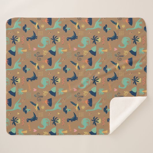 Dino Land Sherpa Deken (Voorkant (horizontaal))