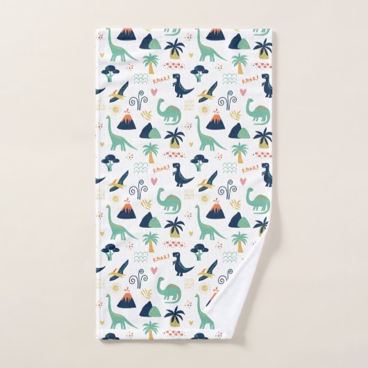 Dino Land White Bad Handdoek (Handdoek)