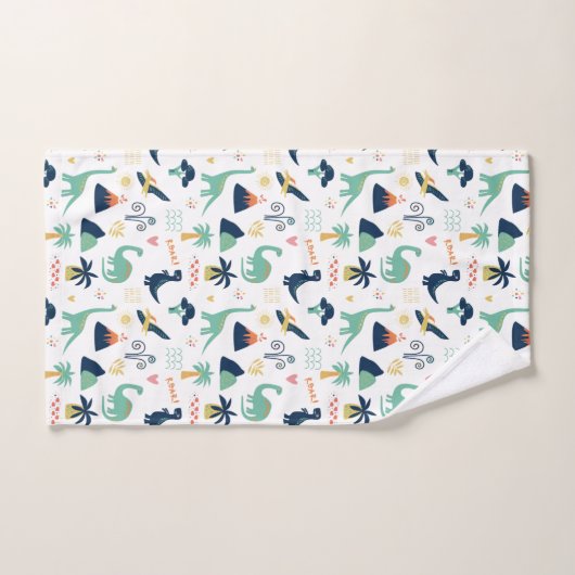 Dino Land White Bad Handdoek (Handdoek)