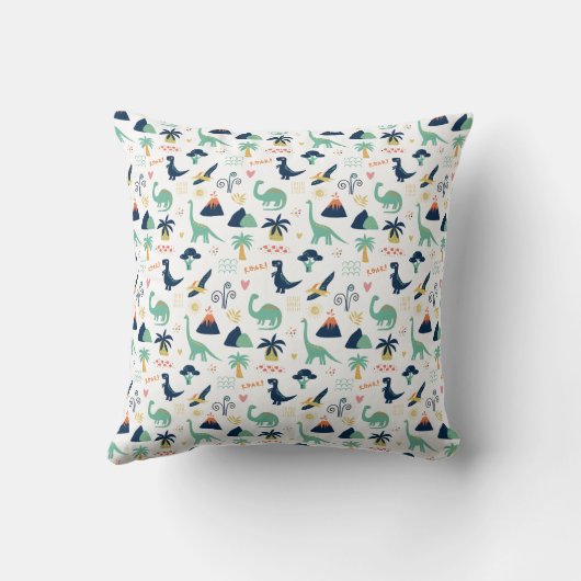 Dino Land White Kussen (Achterkant)