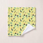 Dino Land Yellow Bad Handdoek (Wasdoekje)