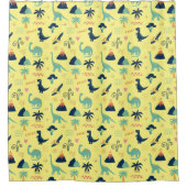 Dino Land Yellow Douchegordijn (Voorkant)