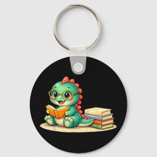 Dino lees lezer boek bibliotheek grappige moeder v sleutelhanger