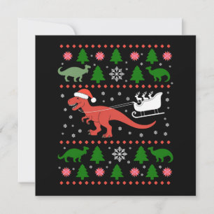 Dino lelijke kersttrui Dinosaur T-rex Feestdagenkaart