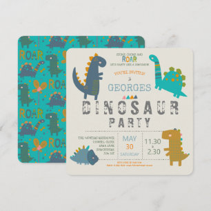 Dino leuk modern verjaardagsfeestje kaart