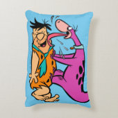 Dino Licking Fred Flintstone Accent Kussen (Achterkant (Verticaal))
