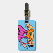 Dino Licking Fred Flintstone Bagagelabel (Voorkant verticaal)
