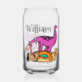 Dino Licking Fred Flintstone Blikvorm Glas (Voorkant)