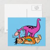 Dino Licking Fred Flintstone Briefkaart (Voorkant / Achterkant)