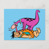 Dino Licking Fred Flintstone Briefkaart (Voorkant)