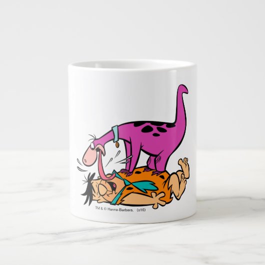 Dino Licking Fred Flintstone Grote Koffiekop (Voorkant)