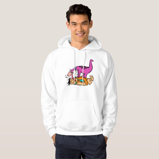 Dino Licking Fred Flintstone Hoodie (Voorkant volledig)