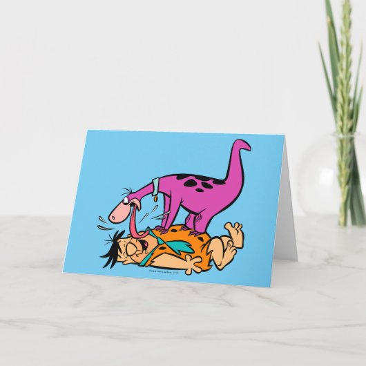 Dino Licking Fred Flintstone Kaart (Voorkant)