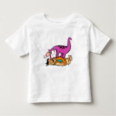 Dino Licking Fred Flintstone Kinder Shirts (Voorkant)
