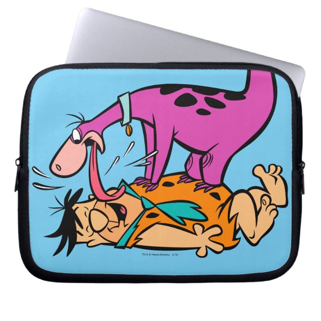Dino Licking Fred Flintstone Laptop Sleeve (Voorkant)