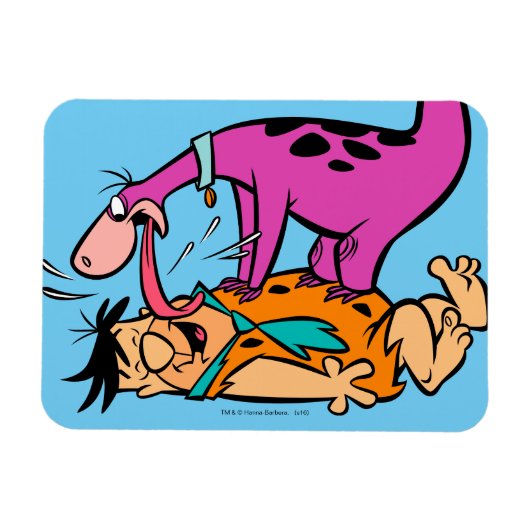 Dino Licking Fred Flintstone Magneet (Horizontaal)
