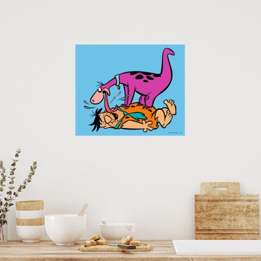 Dino Licking Fred Flintstone Poster (Keuken)