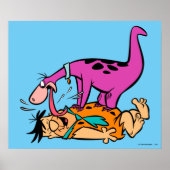 Dino Licking Fred Flintstone Poster (Voorkant)