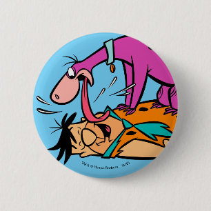Dino Licking Fred Flintstone Ronde Button 5,7 Cm