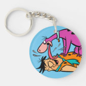 Dino Licking Fred Flintstone Sleutelhanger (Voorkant)