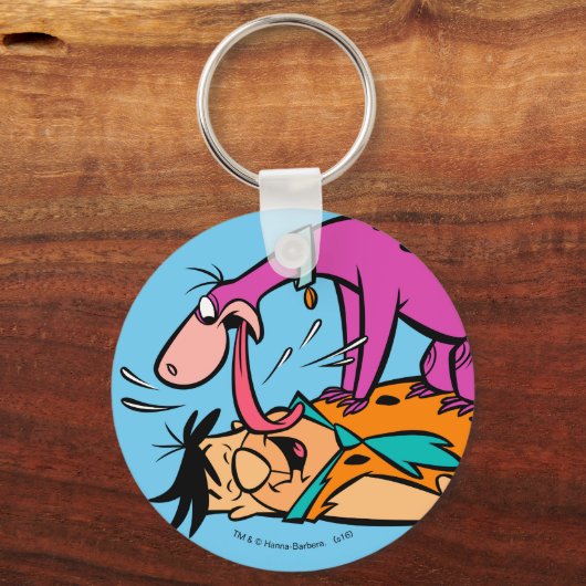 Dino Licking Fred Flintstone Sleutelhanger (Voorkant)
