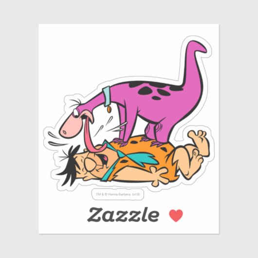 Dino Licking Fred Flintstone Sticker (Vel)