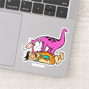 Dino Licking Fred Flintstone Sticker