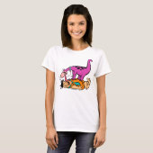 Dino Licking Fred Flintstone T-shirt (Voorkant volledig)