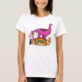 Dino Licking Fred Flintstone T-shirt (Voorkant)