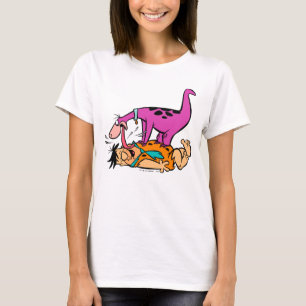 Dino Licking Fred Flintstone T-shirt