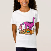 Dino Licking Fred Flintstone T-shirt (Voorkant)
