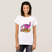 Dino Licking Fred Flintstone T-shirt (Voorkant volledig)