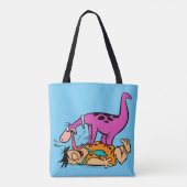 Dino Licking Fred Flintstone Tote Bag (Achterkant)