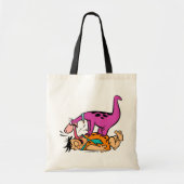 Dino Licking Fred Flintstone Tote Bag (Voorkant)