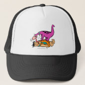 Dino Licking Fred Flintstone Trucker Pet (Voorkant)