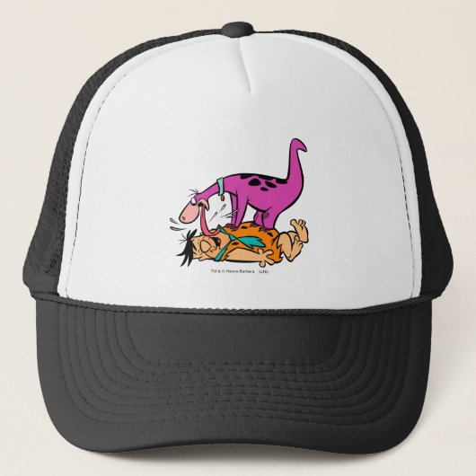 Dino Licking Fred Flintstone Trucker Pet (Voorkant)