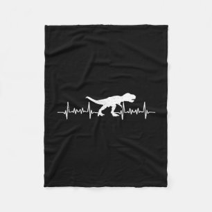 Dino liefde hartslag pols paleontoloog ekg fleece deken