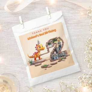 Dino Little Dragon 2e verjaardag grote aantal fo Bedankzakje