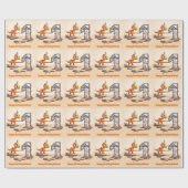 Dino Little Dragon | Foto groot nummer 1e verjaard Cadeaupapier (Vlak)