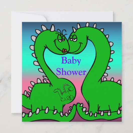 Dino Love Baby shower Kaart (Voorkant)