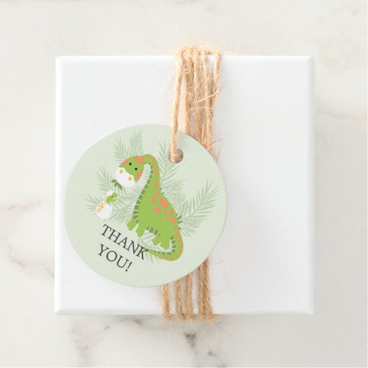 Dino Love Boys Baby shower Favor Gift Label (In situ)