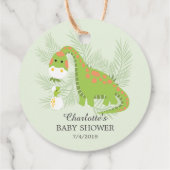 Dino Love Boys Baby shower Favor Gift Label (Achterkant)