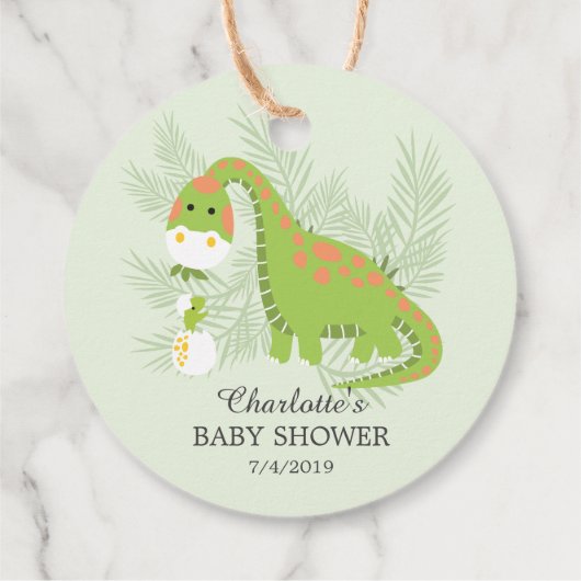 Dino Love Boys Baby shower Favor Gift Label (Achterkant)