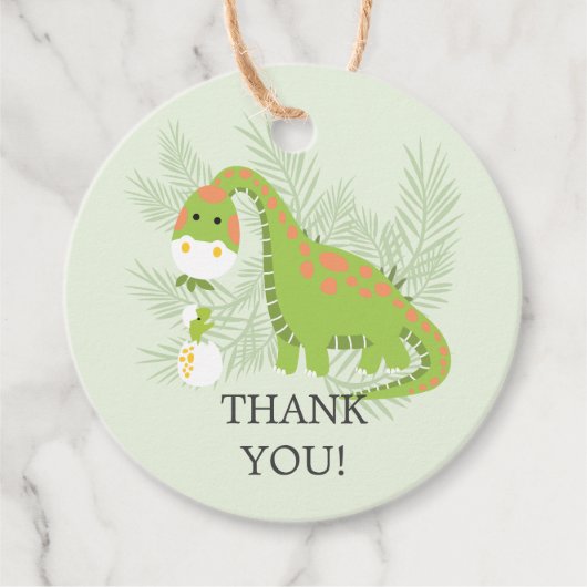 Dino Love Boys Baby shower Favor Gift Label (Voorkant)